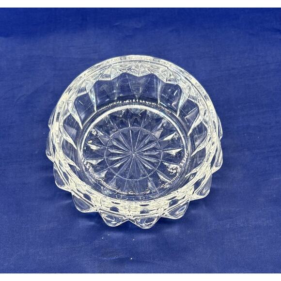 Vintage Depression Glass Windsor Diamond Powder Jar Trinket Dish Lid Vanity - Picture 5 of 6